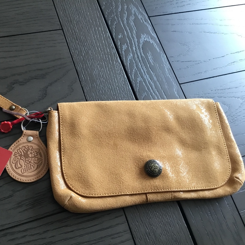 Oilily embossed  leather clutch bag
